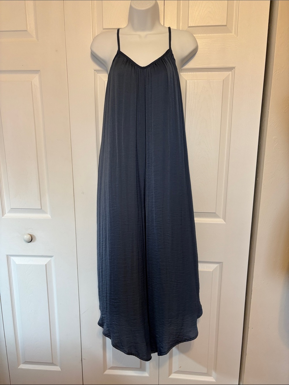 NWT Hem & Thread Slate Blue Wide Leg Cami Jumpsuit - Small (S).